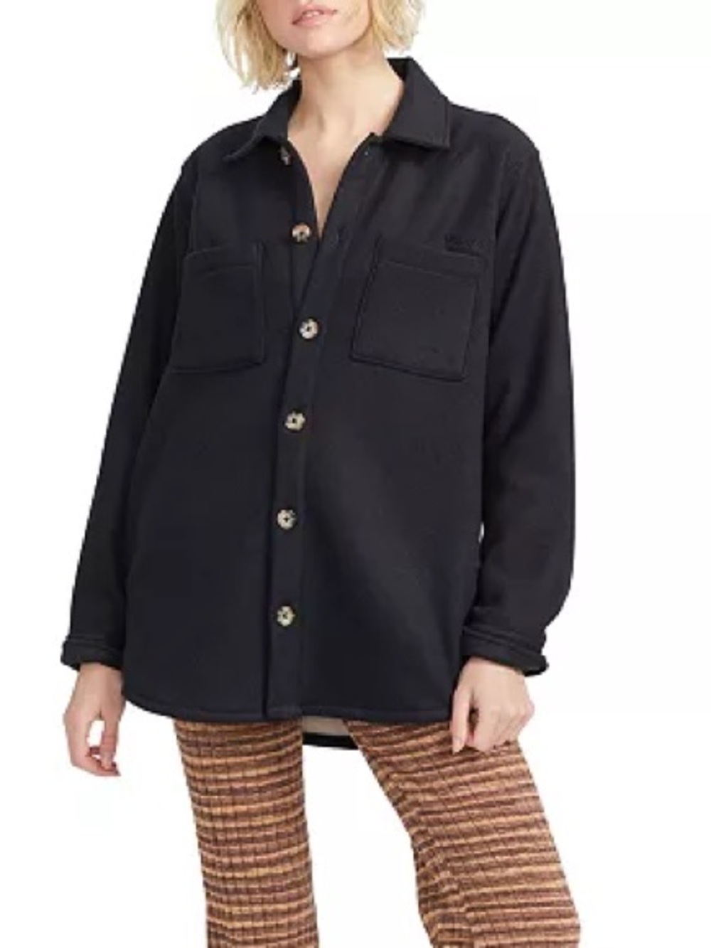 Volcom Corduroy Sherpa Jacket – Women’s Small | Cozy Lined Button-Up